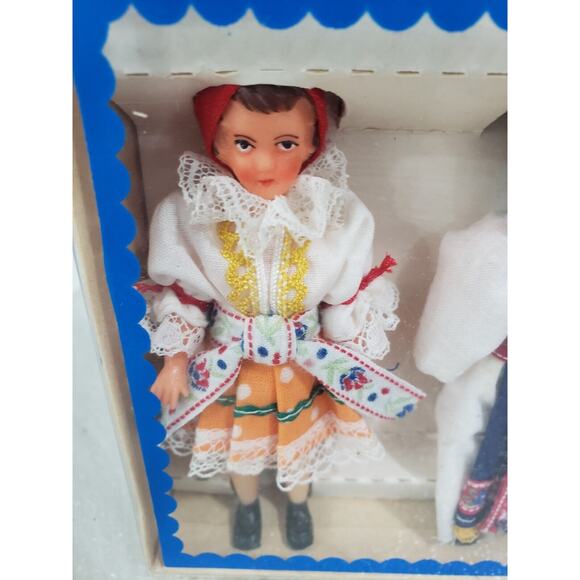 NEW 1986 Lidova Tvorba‎ Czech Miniature Doll Set Russian Rubber Dolls Vintage - Picture 2 of 7